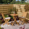 HARDWOOD FOLDING GARDEN BISTRO 3 PIECE FURNITURE SET WITH SEAT PAD CUSHIONS
