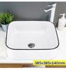 Bathroom Ceramic Basin Counter Top Hand Wash Vanity Sink White 385x385mm