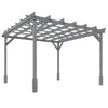 3 x 3 m Wooden Pergola Kit, Garden Gazebo Shelter for Climbing Vines, Dark Brown
