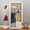 2 Door 2 Drawer Wardrobe with Shelf Hanging Rail Clothes Storage Cupboards Unit