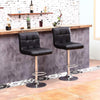 Black Faux Leather Bar Stools Set of 2, Height Adjustable Swivel for Kitchen UK