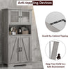Freestanding Pantry Storage Cabinet w/Glass Doors,Adjustable Shelves,Tall Cupboa