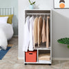 Open Wardrobe Clothes Rail Bedroom Clothes Storage Rod Shelves White