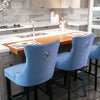 Luxury Grey/BEIGE/BLACK Velvet Bar Stools Kitchen Breakfast Barstools Set of 2 4