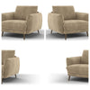 Sofology Adler Latte Lifestyle Mottled Fabric & Dark Wood Armchair RRP £559