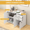 Sideboard, Modern Storage Cabinet w/ 2 Drawers, 3 Doors, Adjustable Shelves, Kit