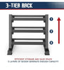 3 Tier Dumbbell Rack Stand Weight Rack for Dumbbells Home Gym Storage 1000lbs