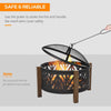 2-in-1 Outdoor Fire Pit Bowl with BBQ Grill Grate 30" Steel Heater with Spark Sc