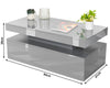 High Gloss LED Coffee Table With Storage 2 Drawers Modern Living Room Furniture