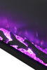 Electric 3 Sided Media Fire 40-100in Wall Insert LED Flames Fireplace Panoramic