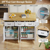 Kitchen Island on Wheels, Rolling Kitchen Storage Trolley with Foldable Tabletop