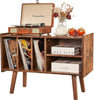 Record Player Stand with Vinyl Storage Holds Up to 300lb, Large Record Player Ta