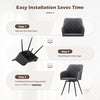 2 Swivel Faux Leather Dining Chairs Rotatable Metal Legs Kitchen Chairs Modern