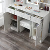 Dressing Table with LED Mirror Drawers Vanity Table Makeup Desk Stool Set White