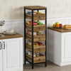 5-Tier Kitchen Storage Trolley,Organizer Cart with Pull-Out Drawers & Wheels