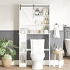 Over The Toilet Bathroom Storage Cabinet Wooden Organizer w/Shelves Sliding Door
