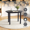 110CM Wooden Dining Table for 4-6 People Oval Kitchen Table-Black