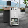 Rolling Craft Storage Cart Utility Cart w/ 3 Drawers & 3 Shelves-White