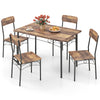 COSTWAY 5-Piece Industrial Kitchen Furniture Dining Table Set for 4-Coffee