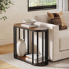 2-Tier End Table for Living Room, Industrial Narrow Side Table with Metal Frame