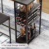 3 PCS Dining Table Set 2 Upholstered Chairs with Storage Shelves for Space
