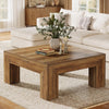 39.4-Inch Square Coffee Table for Living Room, Farmhouse Center Cocktail Table