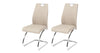 DFS Piatto Champagne Faux Leather Set of 2 Cantilever Dining Chairs RRP £239