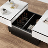LED Extendable Coffee Table Wooden 2 Hidden Storage Modern Living Room Caaaqlsaw