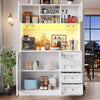 Tall Kitchen Pantry Cupboard, Storage Cabinet for Home Living Dining Room, White