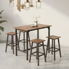 5pcs Bar Table & Bar Stools Industrial Kitchen Breakfast Bar Table Stool Set