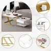 Set of 2 Nesting Coffee Tables Round Stacking Sofa Side Tables for Living Room
