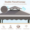 3-Piece Outdoor BBQ Canopy w/ Bar Table & 2 Foldable Bar Chairs Set