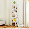 5-tier Display Shelving Storage Bookcase S Shape Bookshelf, White