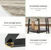 Dining Table Round Wood Top Metal Base Farmhouse Industrial Kitchen Dining Room