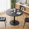Wooden Round Dining Table Modern Kitchen Table w/ Metal Base Space Saving 100CM