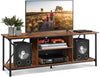 Industrial TV Stand with Charging Stati Entertainment Unit for TVs up to 65"