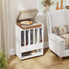 Rolling Vinyl Display Shelf Storage Cabinet with Drawer & Open Shelf