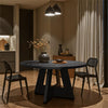 Farmhouse Dining Table, 120cm Round Dinner Table for 4,Rustic Wood Kitchen Table