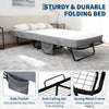 Rollaway Bed Portable Metal Guest Bed Folding Bed With 5'' Memory Foam Mattress