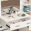 Vanity Makeup Desk + Vanity Mirror 7 Drawers LED Light Bulbs Dressing Table