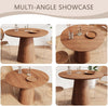 Round Dining Table for 4 Modern Wood Kitchen Table w/ Pedestal Base Space-Saving