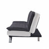 Fabric Sofa Bed 3 Seater Grey Charcoal Duo Contrast Fabric Chrome Legs Recliner