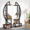2 Pcs 6 Tier Tall Metal Indoor Plant Stand Round-Shaped Plant Shelf Holder Patio