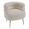 Modern Tub Chairs Teddy Fabric Accent Armchair Barrel Reading Chair Single Sofa