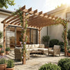 3x3m Wooden Pergola Gazebo Grape Trellis Columns Outdoor Shelter Garden Oasis