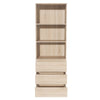 3 Tier Bookcase with Shelving Drawers for Storage Bookshelf Living Room Office