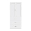 2 Door 3 Drawer Wardrobe Storage Shelf Hanging Wardrobe Bedroom Modern Furniture