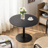 Wooden Round Dining Table Modern Kitchen Table w/ Metal Base Space Saving 100CM