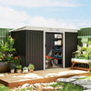 9 x 4FT Metal Garden Storage Shed w/ 2 Door, Dark Grey