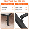 Double Metal Bed Frame Strong Platform Bed Frame Heavy Duty Black 153 x 203 cm